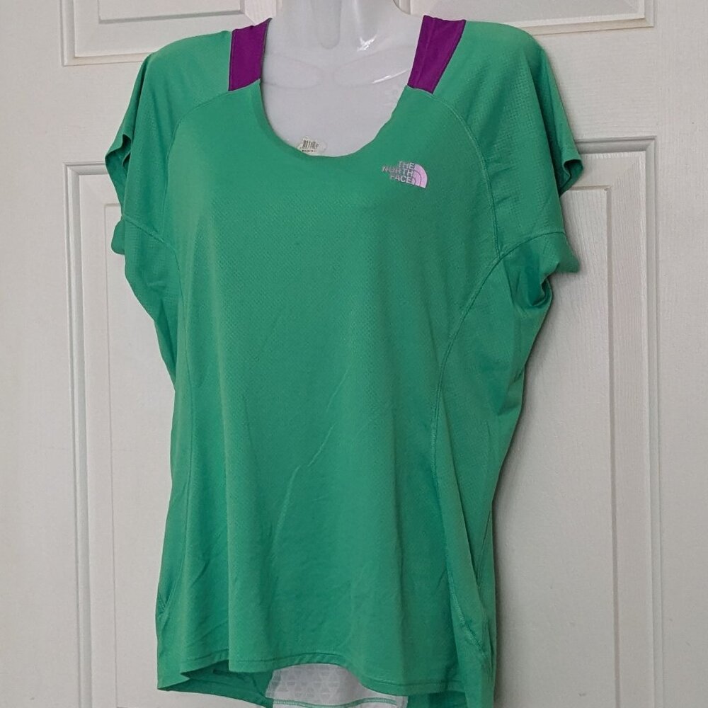 The North Face Womens Shirt Flight Series Vapour Wick Athletic Green Purple Sz L